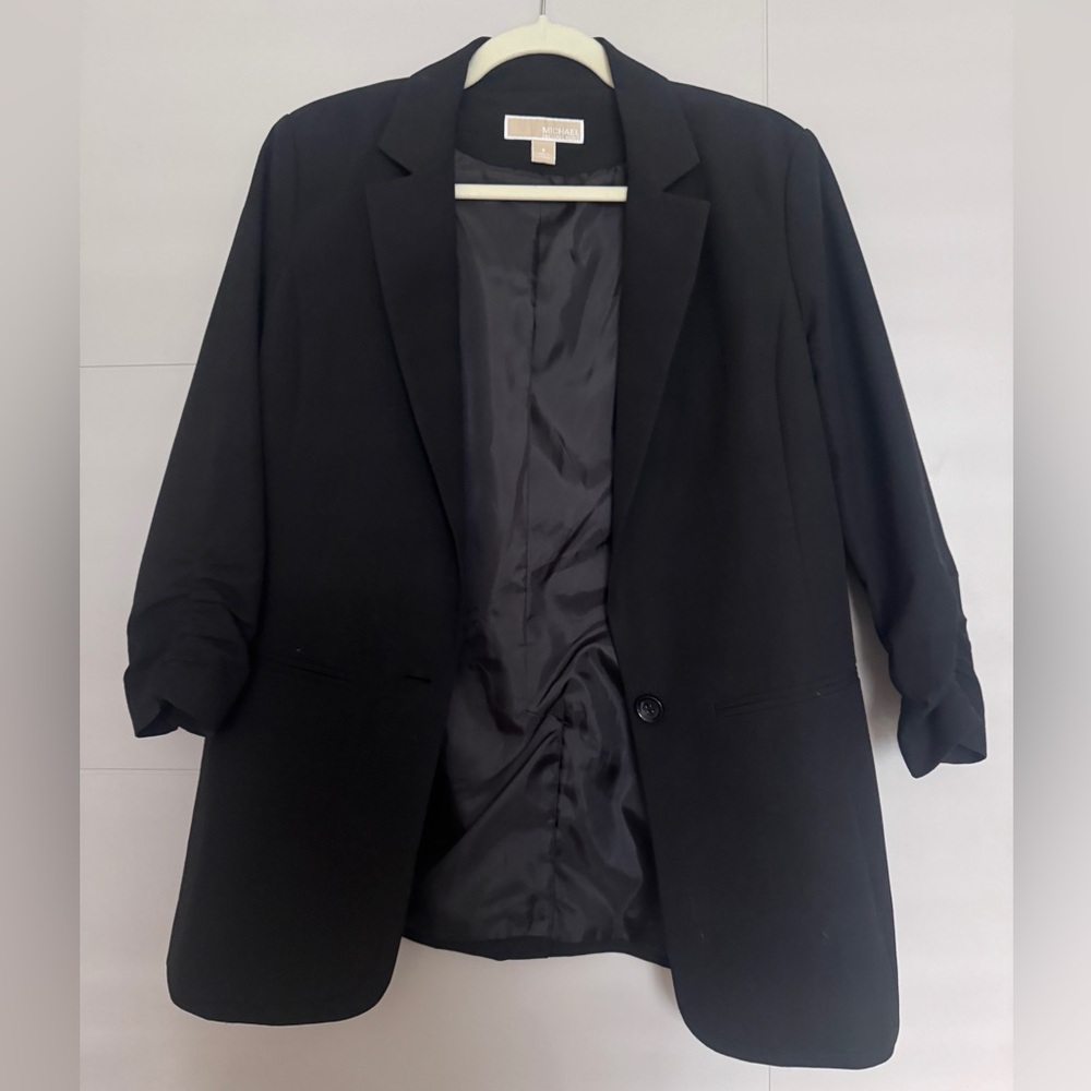 Michael Kors Black Single-Button Tailored Blazer